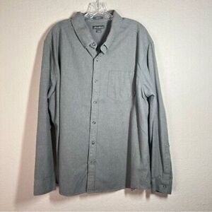 Eddie Bauer Mens Classic Fit Button Down‎ Shirt Size 2XL Gray Long Sleeve Cotton